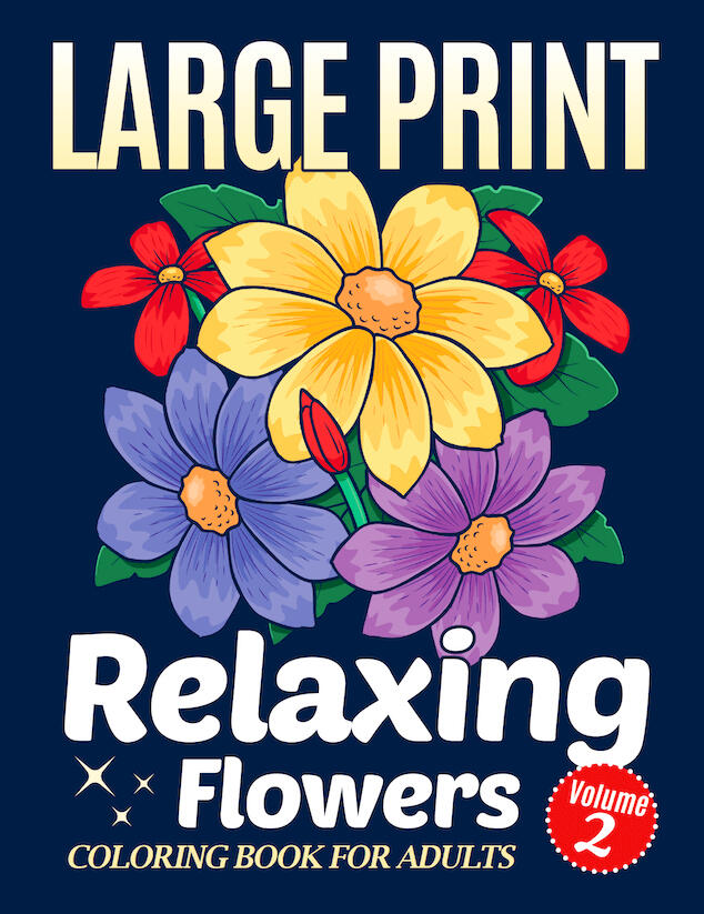 simple large print coloring book bunch flower cover design