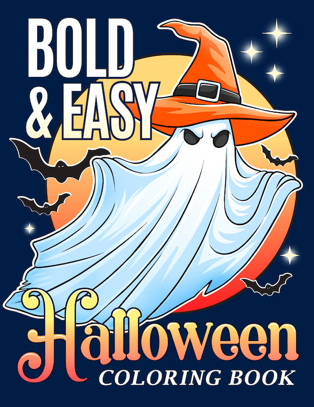 bold and easy halloween coloring book design