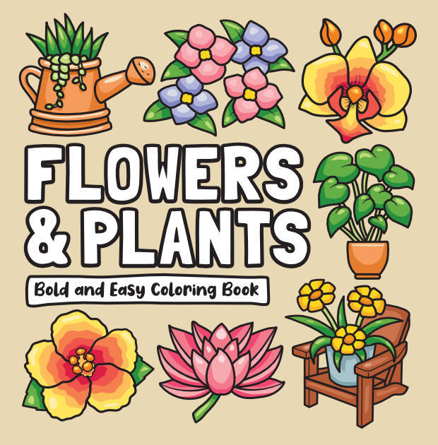 flowers and plants coloring book flowers and plants coloring book front cover design