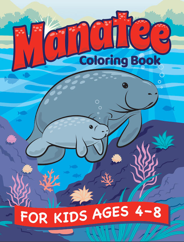 manatee coloring book cover design