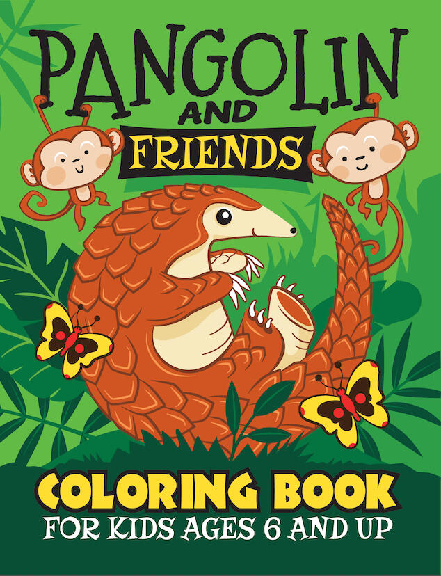 pangolin coloring book cover design