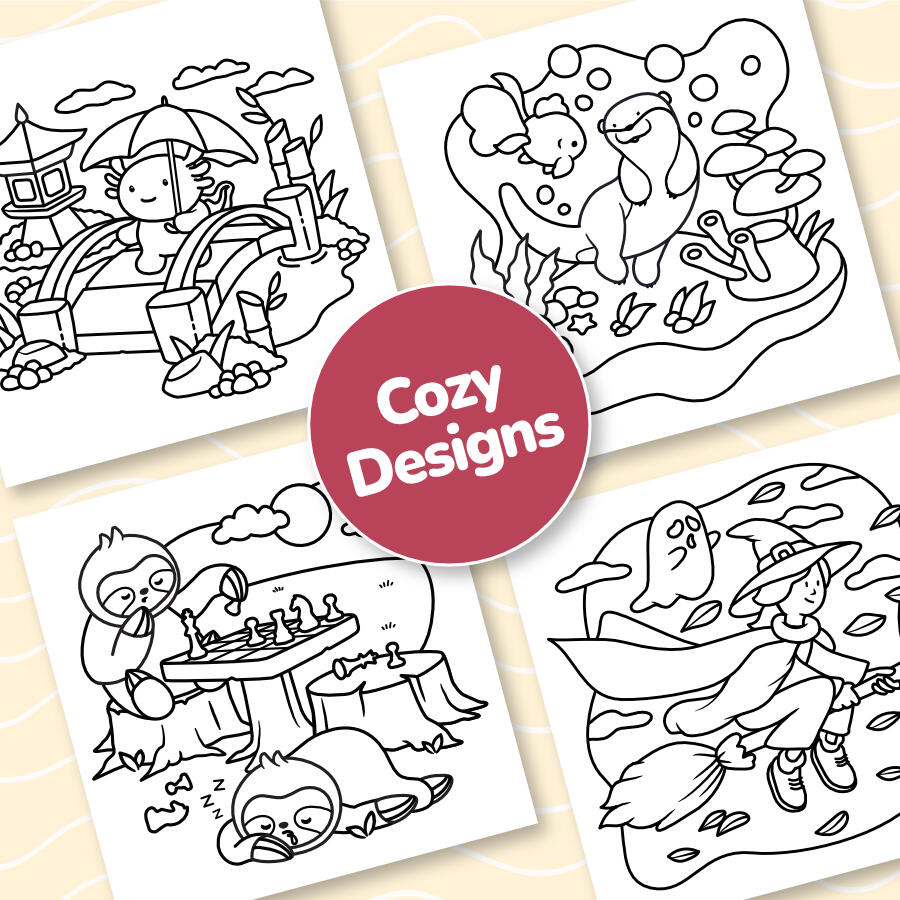 Free Coloring Pages mini scenes free coloring pages