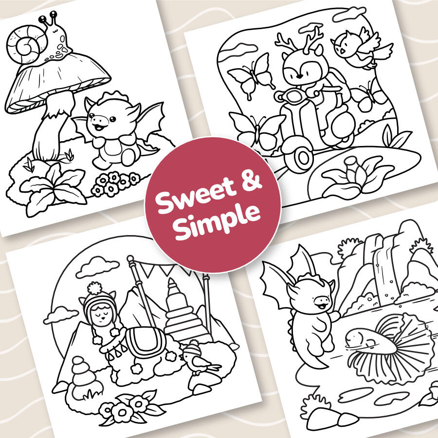 Free Coloring Pages mini scenes free coloring pages