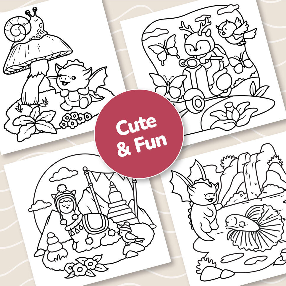 Free Coloring Pages mini scenes free coloring pages