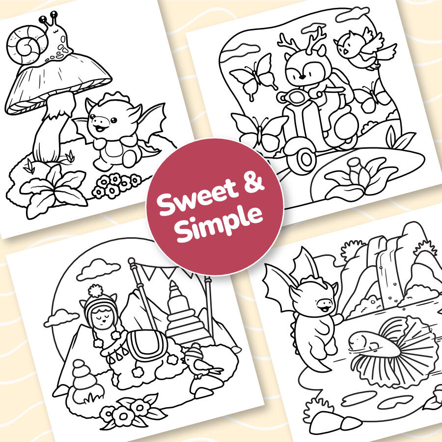 Free Coloring Pages mini scenes free coloring pages